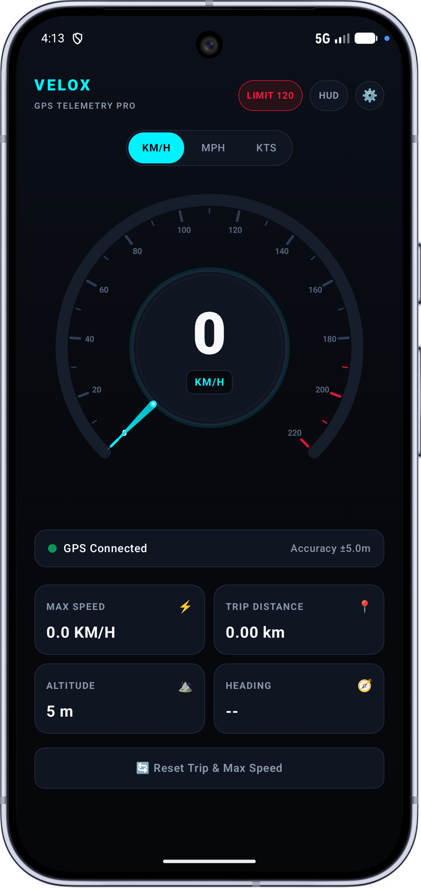 ภาพตัวอย่างหน้าจอ VELOX GPS Telemetry Pro